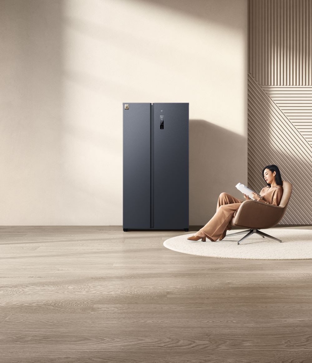 壓縮機(jī)十年質(zhì)保 米家冰箱 對(duì)開門610L 墨羽巖首發(fā)價(jià)2499元(圖3)