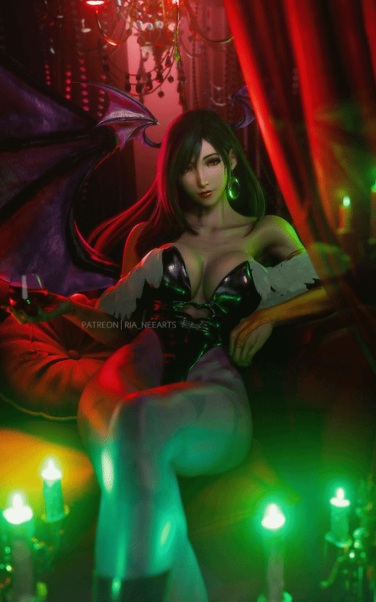 萬圣節(jié)小惡魔蒂法渲染圖：氣質(zhì)邪魅