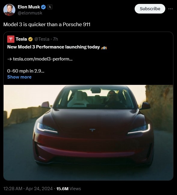 特斯拉搶先推出新3P