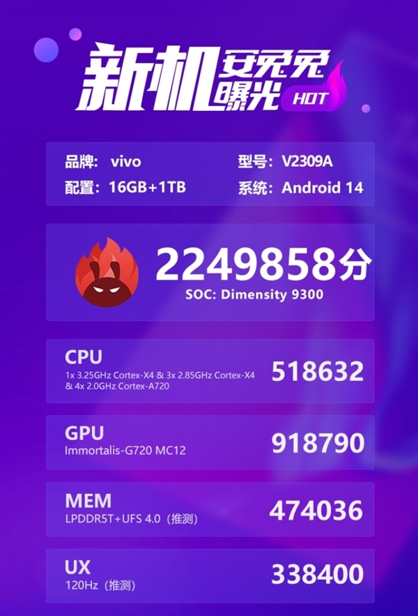 首發(fā)天璣9300！vivo X100價格外泄：起步12+256G、3999元