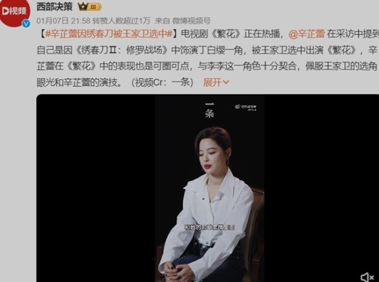 辛芷蕾因《繡春刀2》被王家衛(wèi)選中 出演《繁花》李李