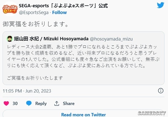 日本28歲游戲女主播去世 抗癌期間二度獲得游戲冠軍