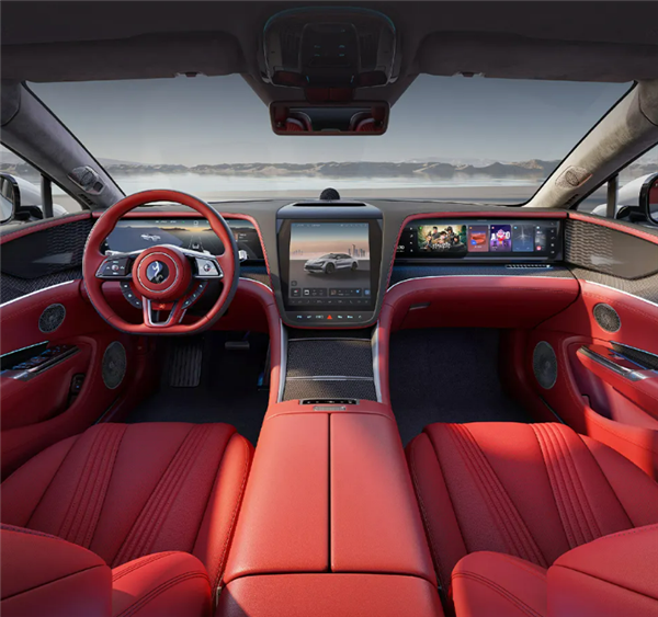 比亞迪百萬豪華轎車 仰望U7內(nèi)飾官圖發(fā)布：中軸對稱美學(xué)