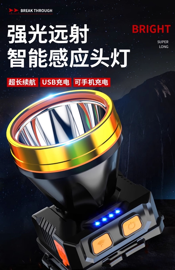 僅限今日：神魚強光頭燈5.8元發(fā)車（365天無理由退貨）