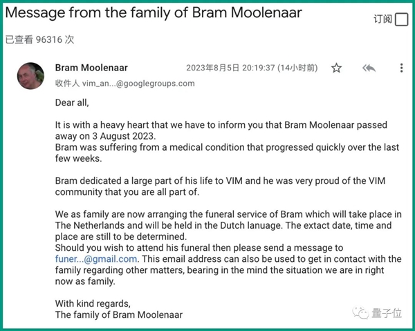 “編輯器之神Vim”之父去世 網友：他改變了很多人的一生