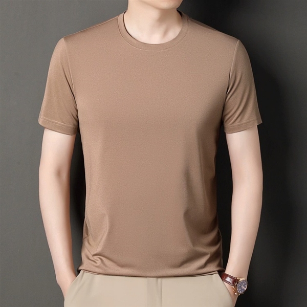 24年夏季新款：羅蒙純色冰絲短袖14.9元狂促