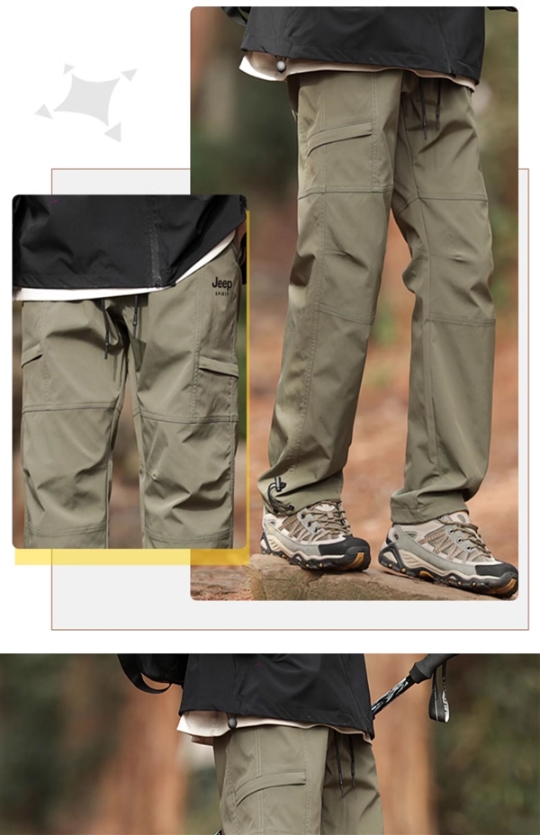 防水防風耐磨耐刮：JEEP工裝沖鋒褲79元大促（加絨款89元）