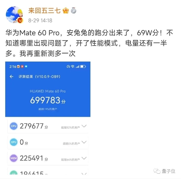 華為Mate 60 Pro測出5G速度！麒麟9000S正式回歸：6999首批秒搶光