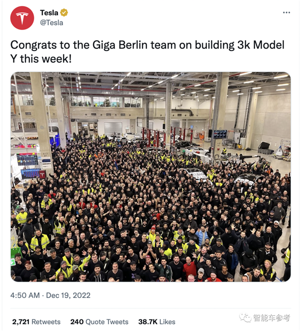 中國(guó)總裁監(jiān)工：特斯拉美國(guó)工廠產(chǎn)能翻了三番