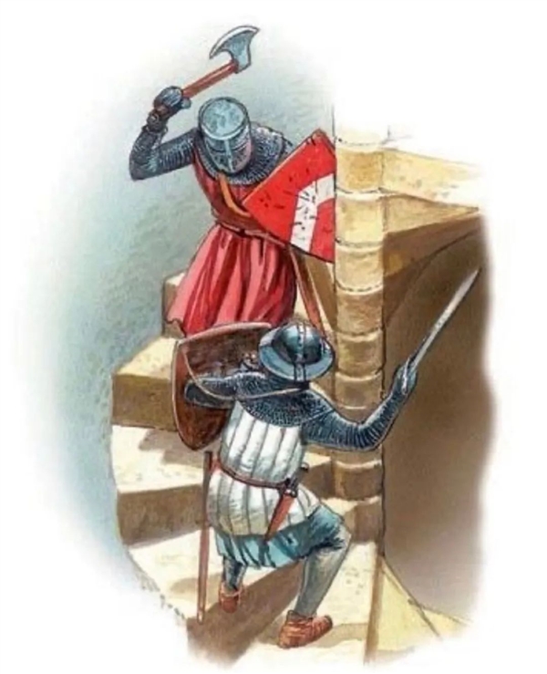 中世紀(jì)的城堡樓梯：入侵者的噩夢(mèng)！