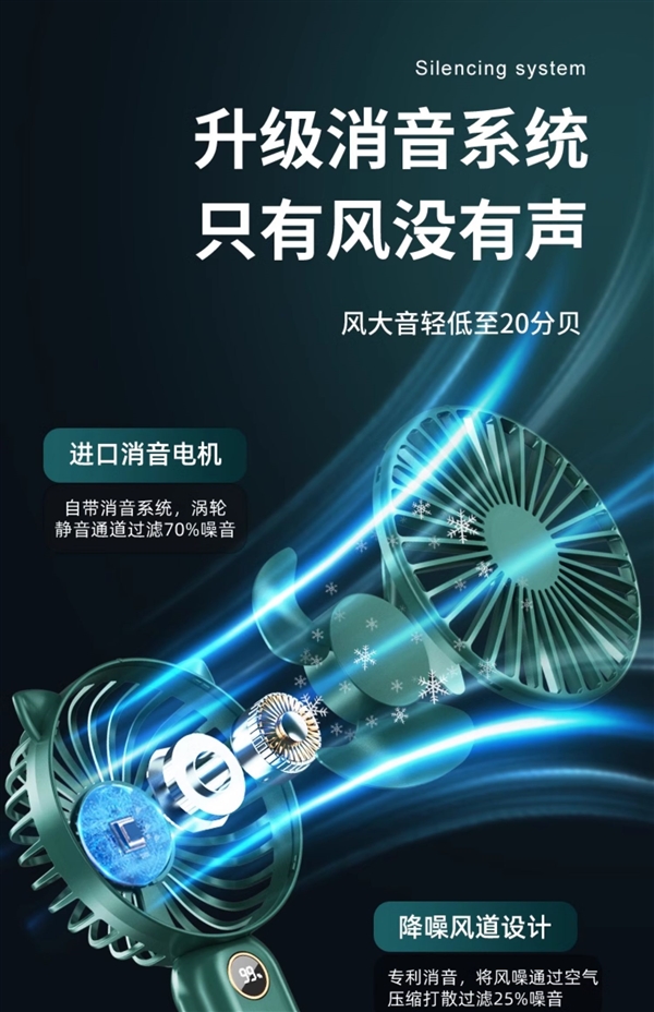 夏日降溫神器 冷光電量數(shù)顯：東熊手持小風扇14.9元到手