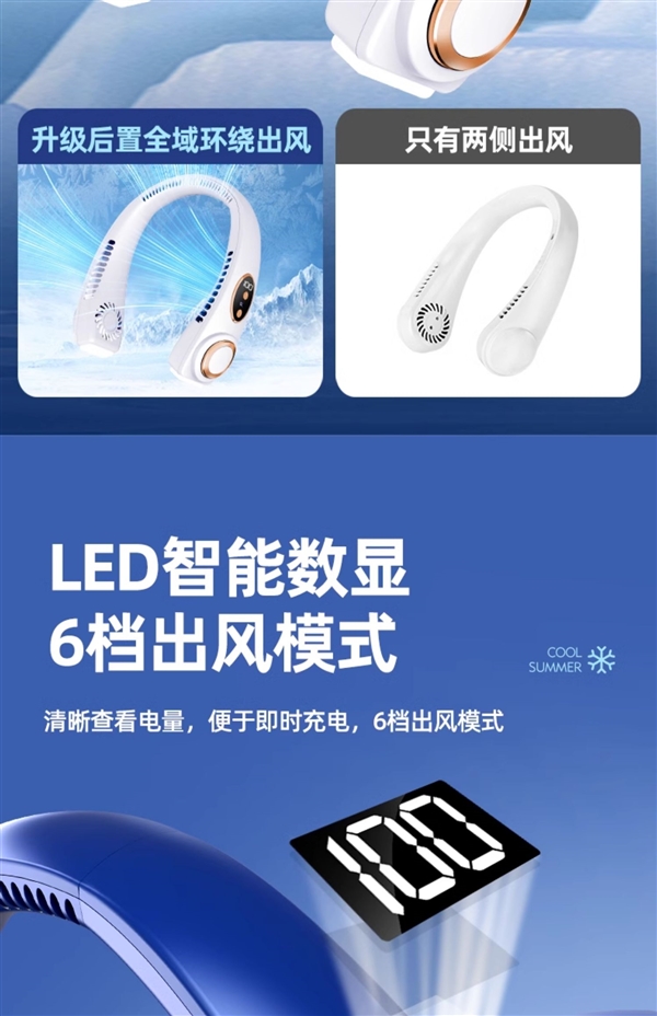 360°環(huán)頸出風(fēng)：志高掛脖懶人小風(fēng)扇19.9元包郵