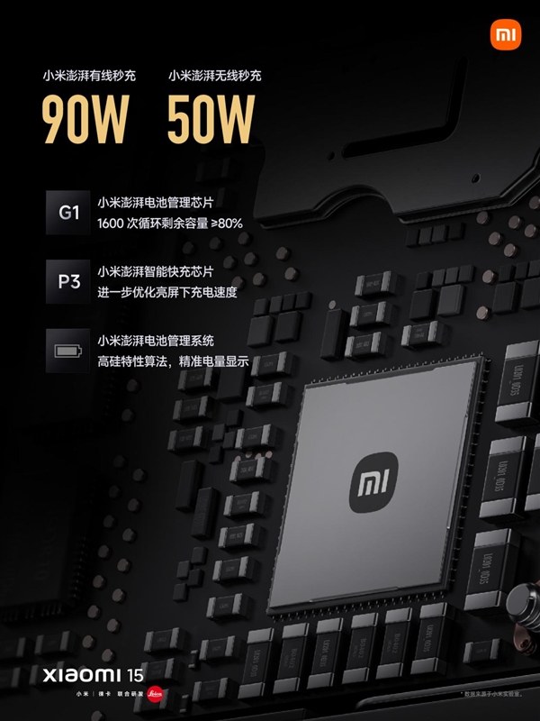 能量密度小米史上最高！小米15搭載5400mAh超大電池：續(xù)航超iPhone 16 Pro