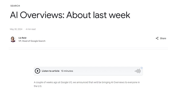 AI產(chǎn)品屢陷爭議 谷歌搜索主管：錯(cuò)誤不可能避免 有些風(fēng)險(xiǎn)必須得冒