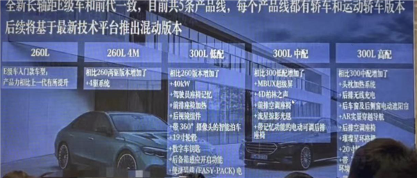 5款車型 2種外觀：全新國(guó)產(chǎn)奔馳E配置疑似曝光！次頂配以上才有大屏 