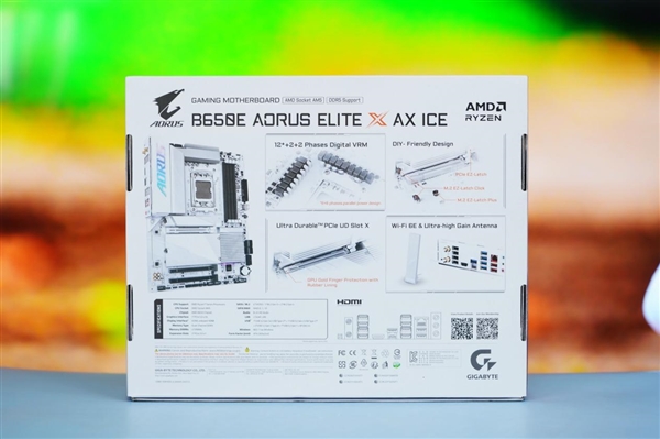 高顏值小白板！技嘉冰雕B650E AORUS ELITE X AX ICE主板圖賞