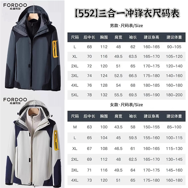 35年男裝老牌：虎都三合一沖鋒衣109元狂促（立減300元）