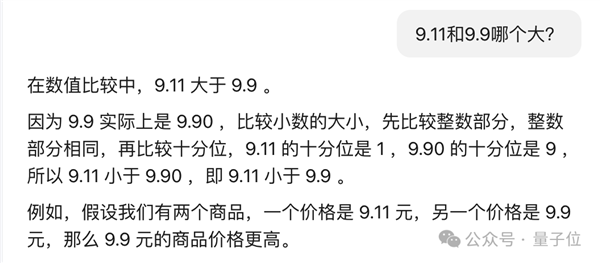 9.11和9.9哪個(gè)大？AI大模型集體失智 幾乎全翻車了