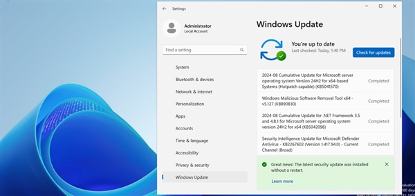 Windows系統(tǒng)更新無需重啟！微軟正測試熱補丁安裝：但付費用戶才能用