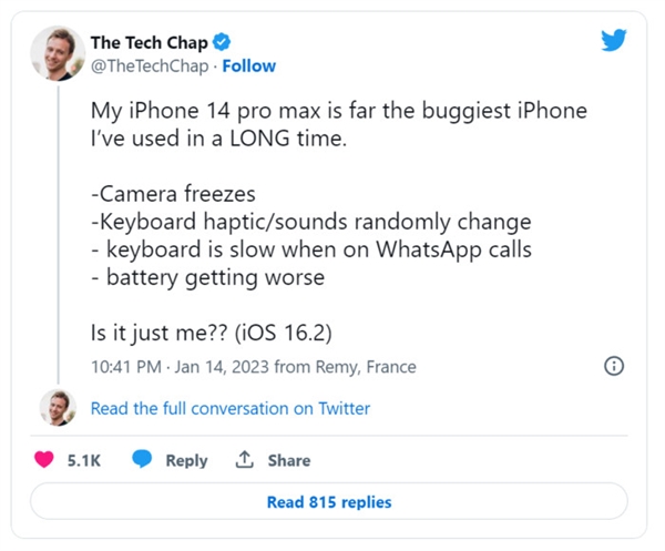 2023年了iOS 16還有很多問題沒有解決！不少用戶投訴