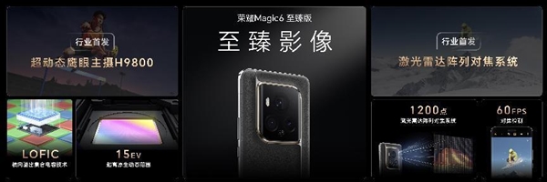 榮耀Magic6 至臻版首發(fā)LOFIC傳感器：動態(tài)范圍對標索尼2萬多單反！