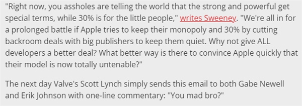 Epic CEO痛罵V社和蘋果 反遭對方嘲諷：急了