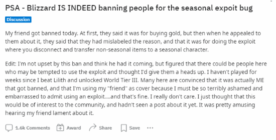 零容忍！暴雪開始封禁《暗黑破壞神4》惡意卡bug玩家