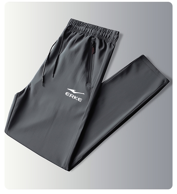 2條69.9元！鴻星爾克男士冰絲速干休閑褲大促