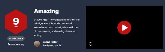 《龍騰世紀(jì)4》IGN 9分！殿堂級(jí)RPG作品