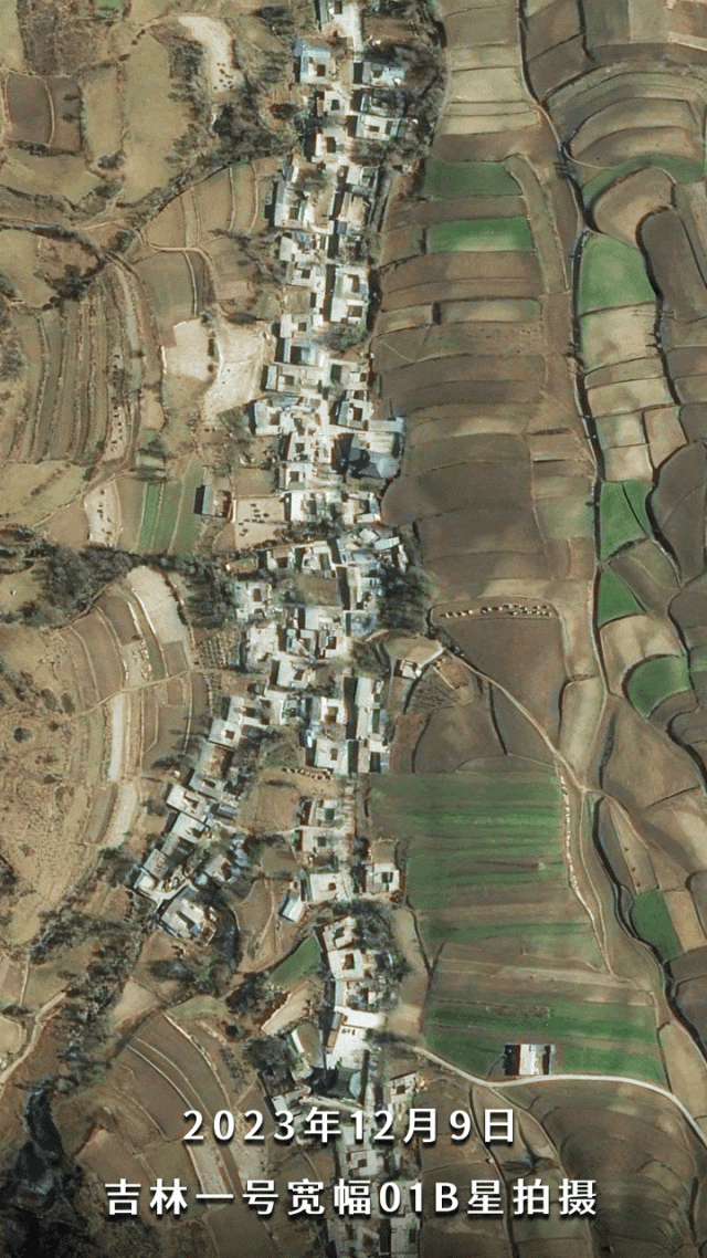 吉林一號衛(wèi)星直擊甘肅6.2級地震：地面塌陷、泥石流沖毀房屋