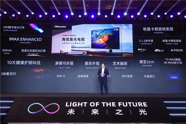 49999元！海信發(fā)布全球首款可折疊激光電視L5K 120英寸厚度僅2cm