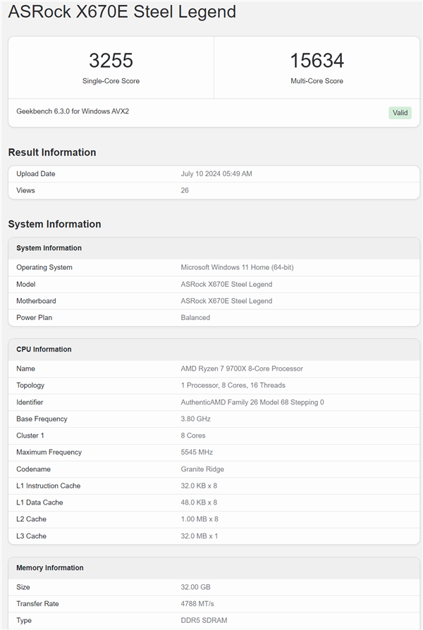 AMD銳龍9000四員大將跑分全泄露：單核性能集體秒i9-14900K
