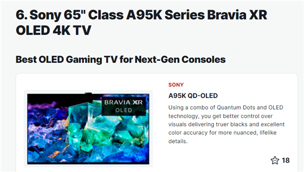 PS5/Xbox SX絕配！IGN評最佳最佳游戲電視：國產(chǎn)TCL、海信上榜