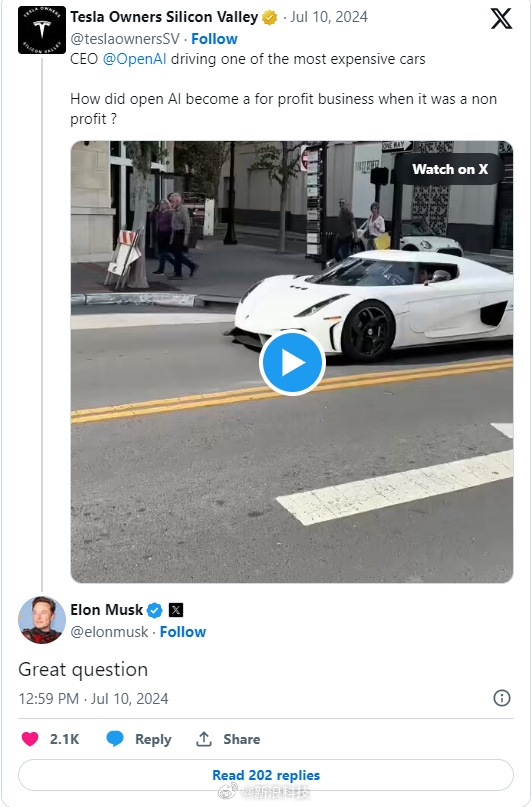 OpenAI創(chuàng)始人開(kāi)科尼賽格跑車遭質(zhì)疑 馬斯克神補(bǔ)刀