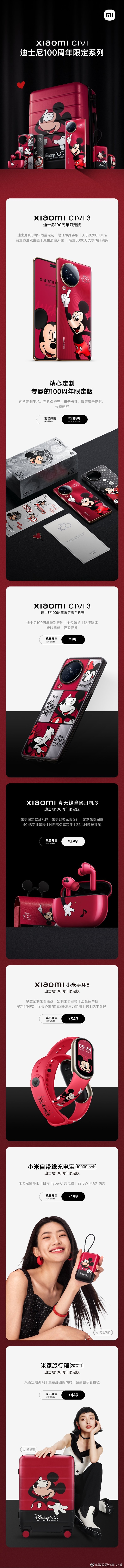 小米迪士尼限定系列全家桶價(jià)格出爐：99元起
