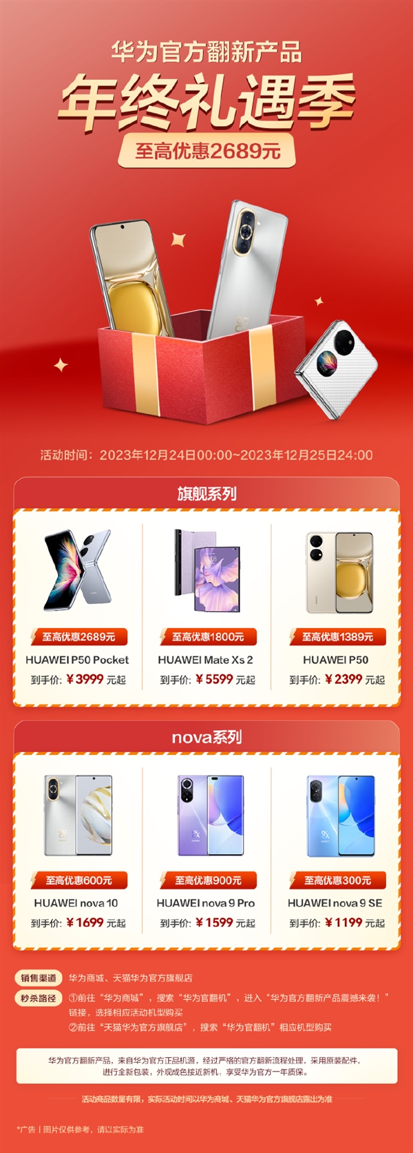 正品機(jī)源！華為官方翻新手機(jī)優(yōu)惠來了：至高優(yōu)惠2689元