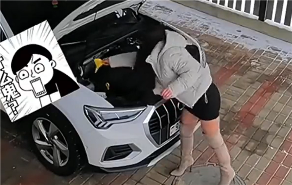 迷惑行為！女司機(jī)給奧迪Q3加玻璃水：一股腦全倒進(jìn)機(jī)油壺