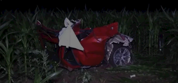 一特斯拉在德國(guó)遭慘烈事故：車輛碎成一地 司機(jī)當(dāng)場(chǎng)死亡