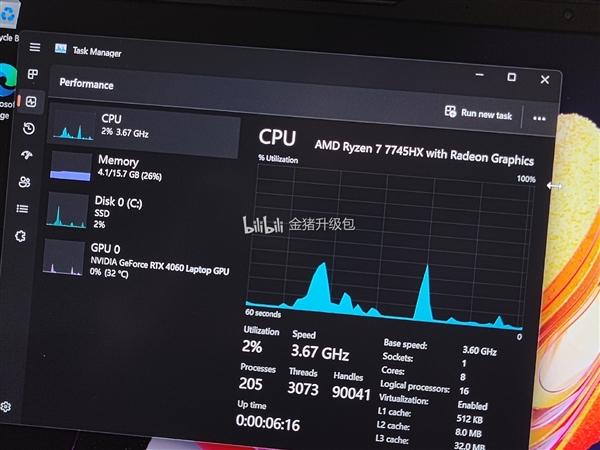 AMD銳龍7 7745HX跑分首曝：8核心不怕Intel 16核心