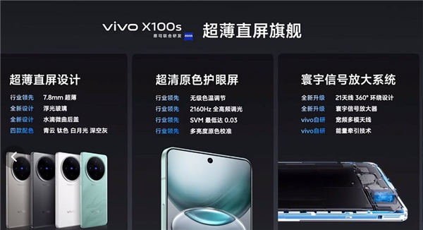 vivo信號(hào)最強(qiáng)手機(jī)！vivo X100s搭載寰宇信號(hào)放大系統(tǒng)：21天線、360°環(huán)繞設(shè)計(jì)