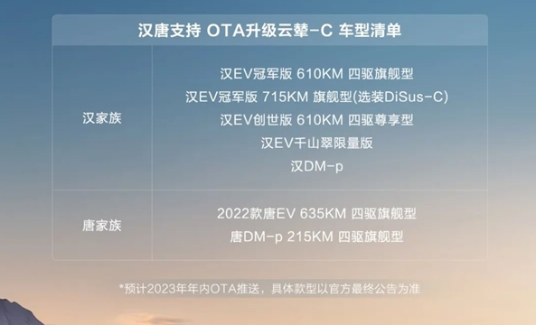 比亞迪唐喜迎OTA升級：云輦-C終于來了