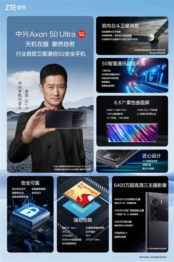 中興Axon 50 Ultra開啟預(yù)約：衛(wèi)星通信疑似取消