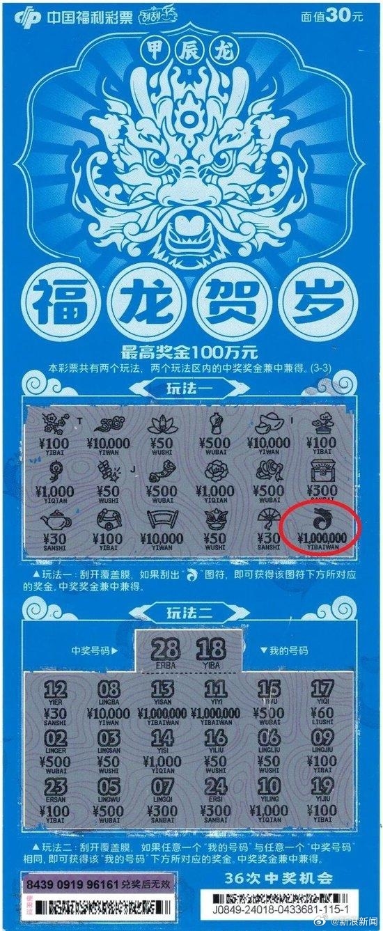 運氣爆棚！00后女孩第一次買刮刮樂就中了100萬