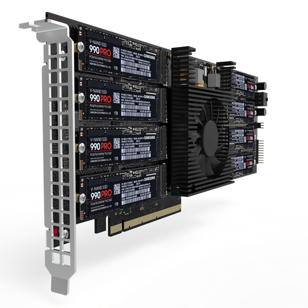 1.3萬的一塊卡能插16塊SSD 容量128TB！身材很苗條