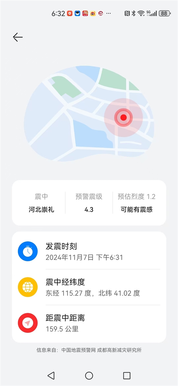 河北張家口市崇禮區(qū)發(fā)生3.6級地震：震源深度10千米