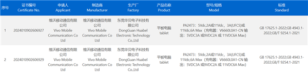 首款天璣9300平板！vivo Pad 3入網(wǎng)：三月見(jiàn)