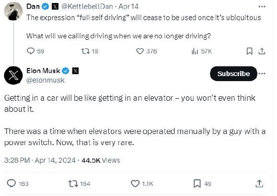 還要駕照干嘛！馬斯克：未來所有汽車都將自動駕駛 坐車就像坐電梯