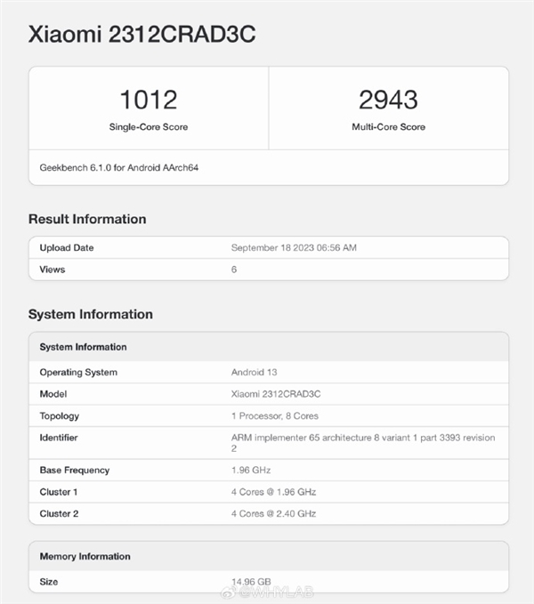 小米Redmi Note 13 Pro現(xiàn)身Geekbench：首發(fā)驍龍7s Gen 2