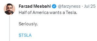 馬斯克回應(yīng)一半美國人想買特斯拉：負擔能力是限制因素