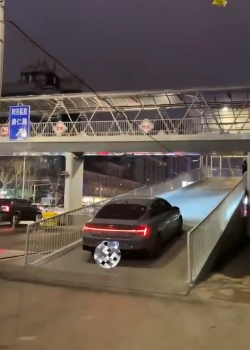 男子尋求刺激把汽車開上人行天橋 還拍短視頻炫耀 第二天就載了